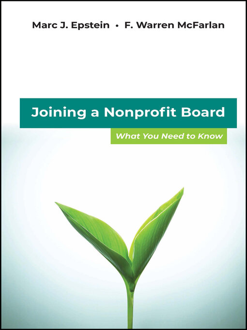 Title details for Joining a Nonprofit Board by Marc J. Epstein - Available
